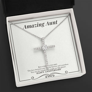The Love Between You cz cross necklace close up