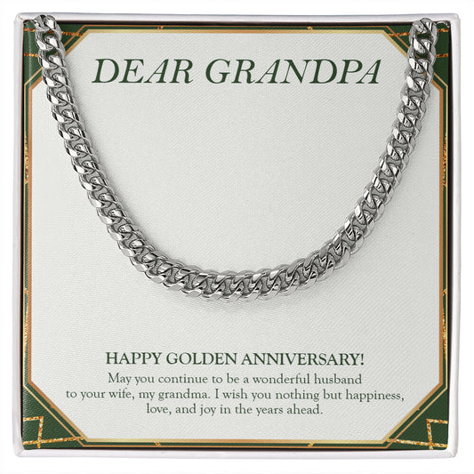 Nothing But Happiness cuban link chain silver front
