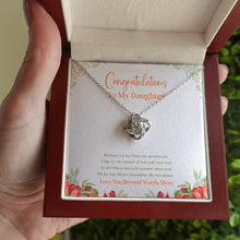 Load image into Gallery viewer, My Greatest Joy love knot necklace luxury led box hand holding
