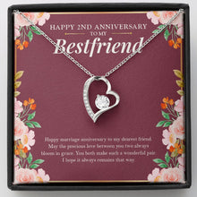 Load image into Gallery viewer, May The Precious Love Bloom forever love silver necklace front
