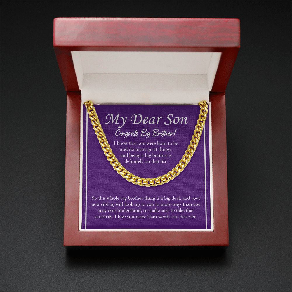 Definitely On That List cuban link chain gold mahogany box led