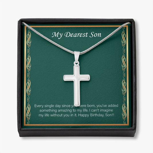 Amazing To My Life stainless steel cross necklace front