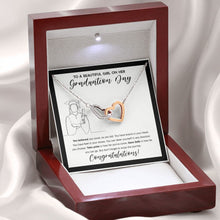 Load image into Gallery viewer, Direction you Choose interlocking heart necklace premium led mahogany wood box
