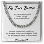 My Strong Pillar cuban link chain silver front