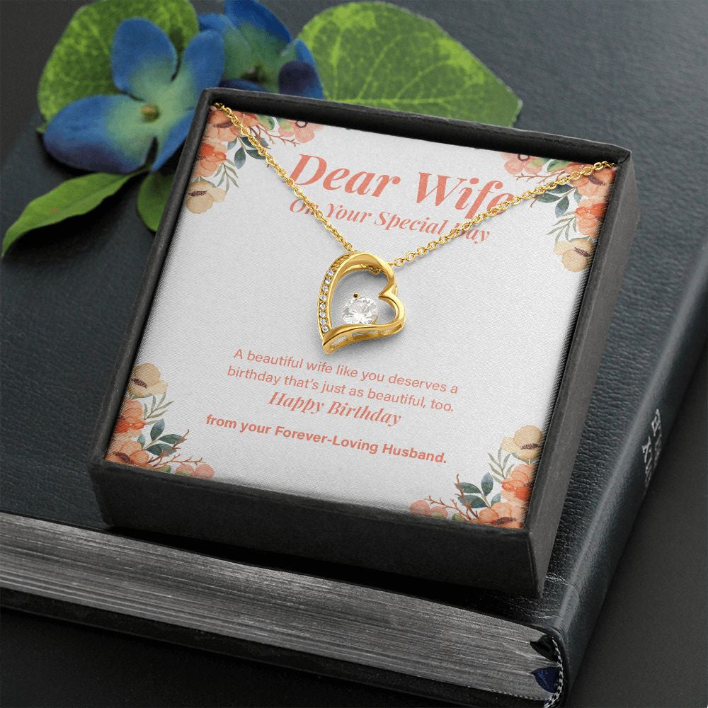 Just As Beautiful Too forever love gold necklace front