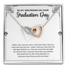 Load image into Gallery viewer, I Love You More interlocking heart necklace front
