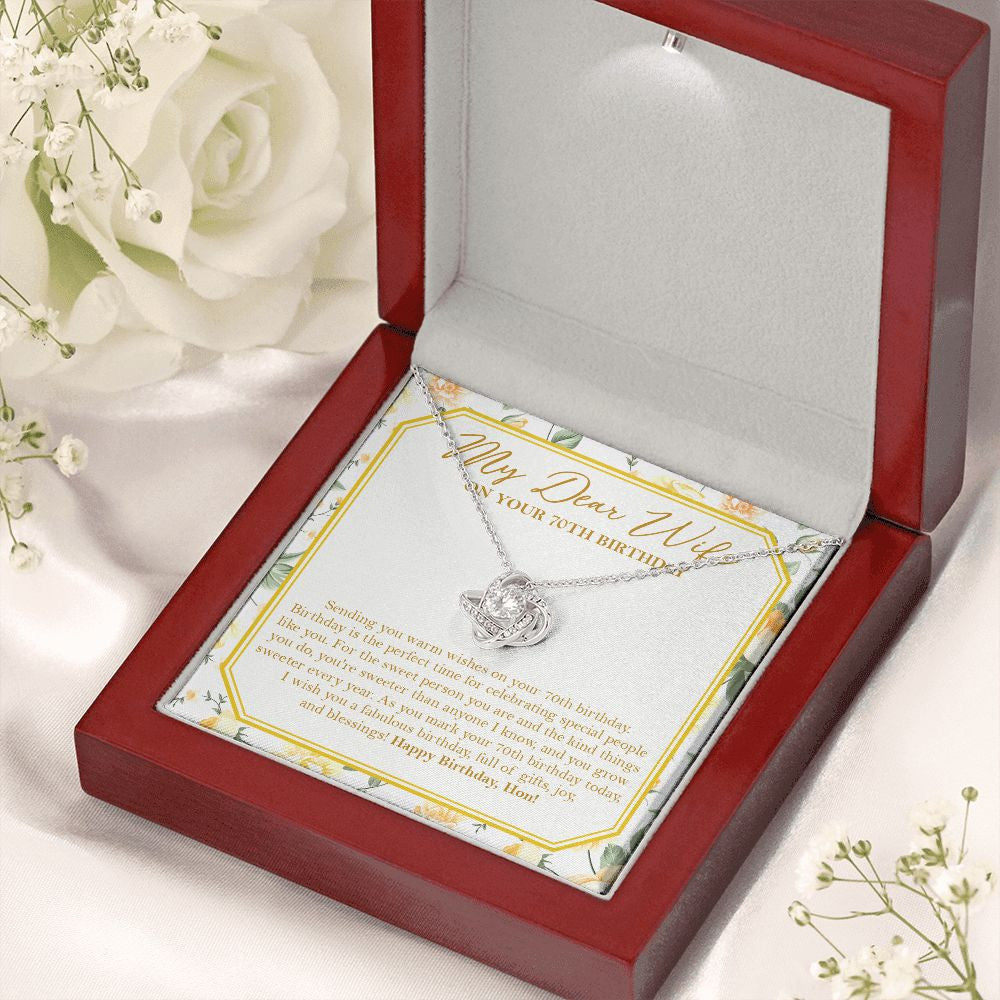 Sweet Person You Are love knot necklace premium led mahogany wood box