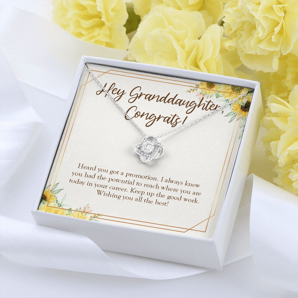 Keep Up The Good Work love knot pendant yellow flower