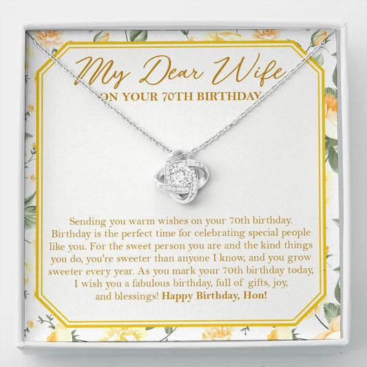 Sweet Person You Are love knot necklace front