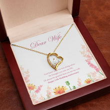 Load image into Gallery viewer, God Knew forever love gold pendant premium led mahogany wood box
