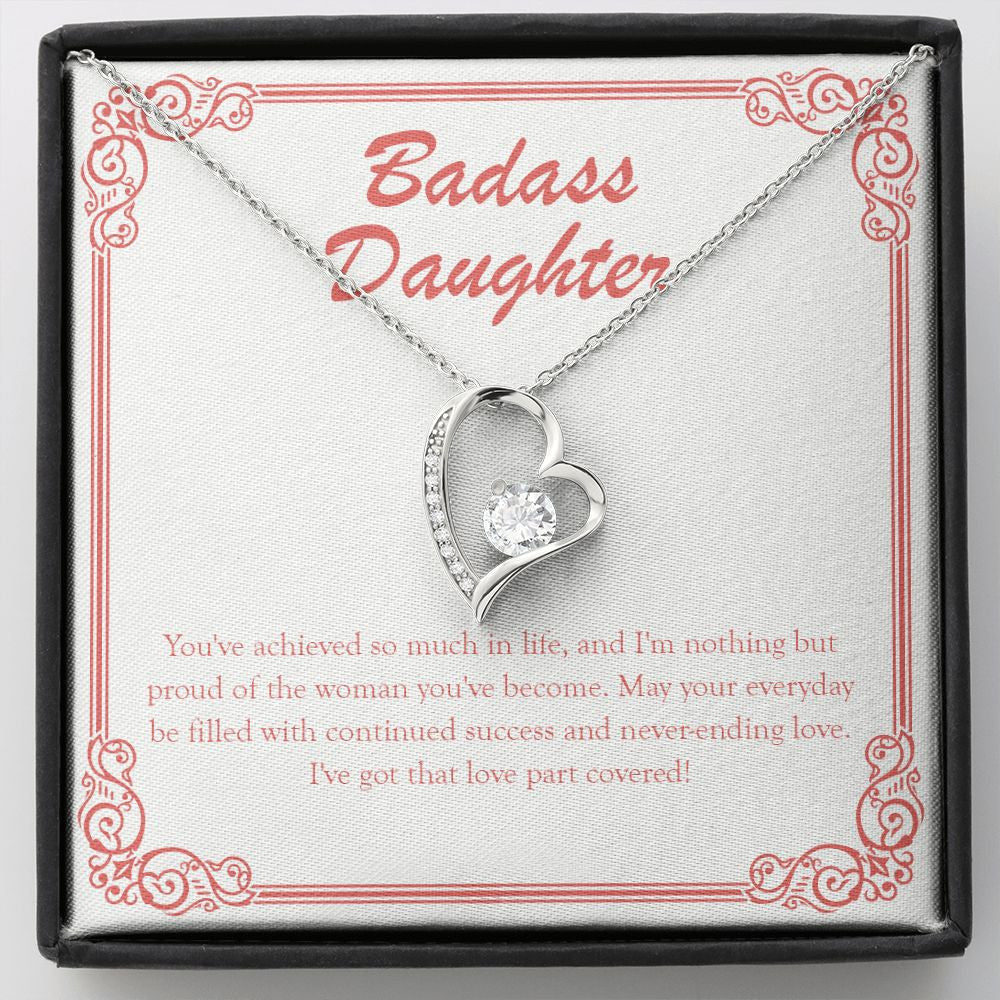 You've Achieved So Much forever love silver necklace front