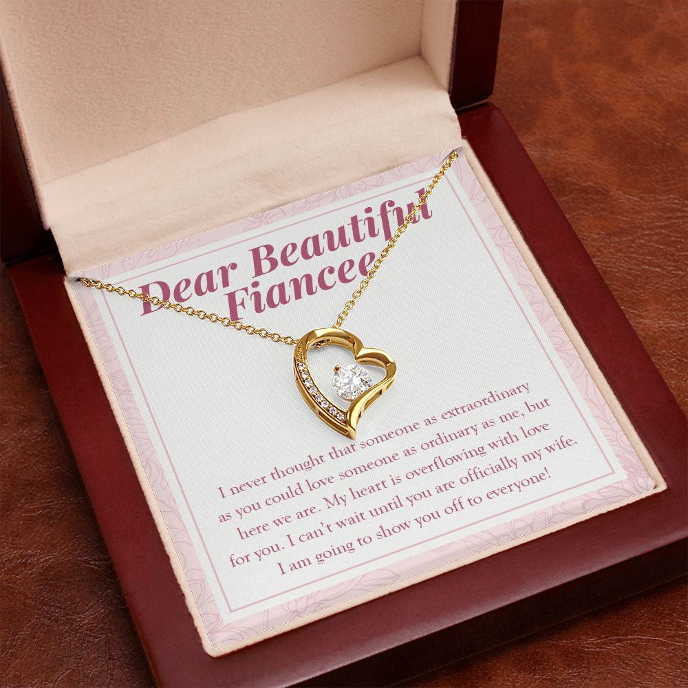 Overflowing with Love for You forever love gold pendant premium led mahogany wood box