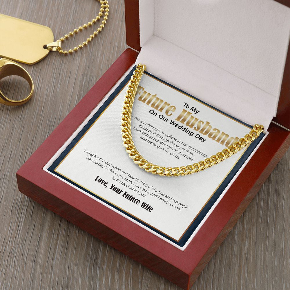 I Love You Enough cuban link chain gold luxury led box