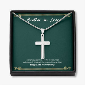 I Will Always Admire You stainless steel cross necklace front