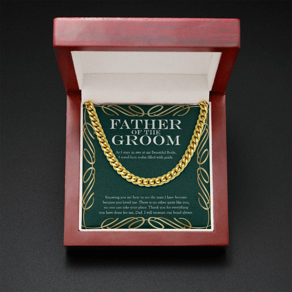 Filled With Pride cuban link chain gold mahogany box led