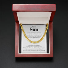 Load image into Gallery viewer, A Boy Used To Be cuban link chain gold mahogany box led

