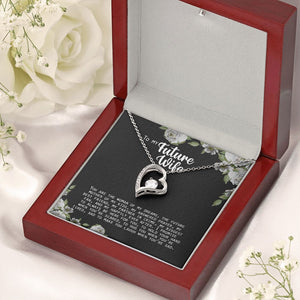 Woman Of My Dreams forever love silver necklace premium led mahogany wood box