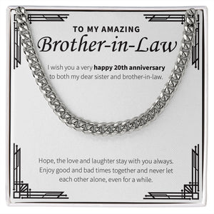 Love Stays With You cuban link chain silver front