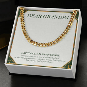 Nothing But Happiness cuban link chain gold standard box