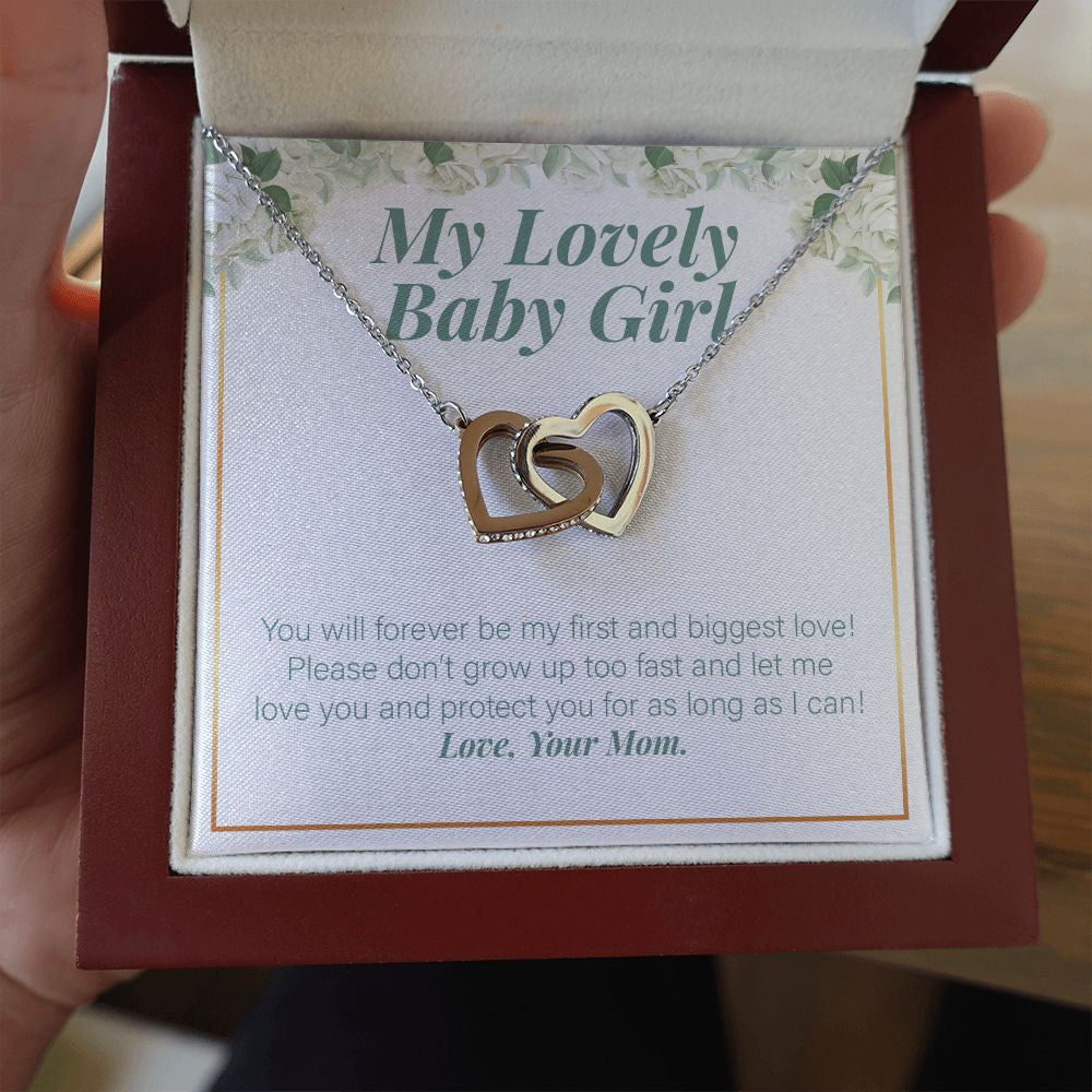 First And Biggest Love interlocking heart necklace luxury led box hand holding