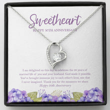 Load image into Gallery viewer, Immense Joy To Each Other forever love silver necklace front
