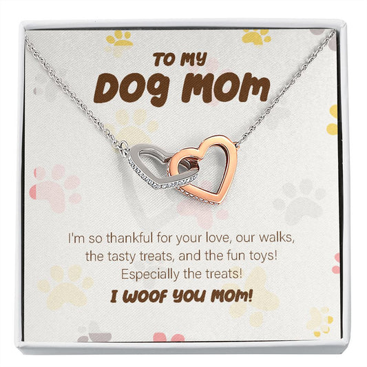 Thankful For The Treats interlocking heart necklace front