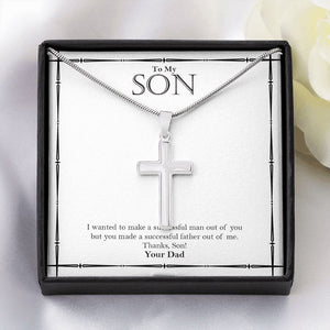 A Successful Man stainless steel cross yellow flower