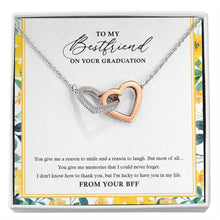 Load image into Gallery viewer, You Give Me Memories interlocking heart necklace front
