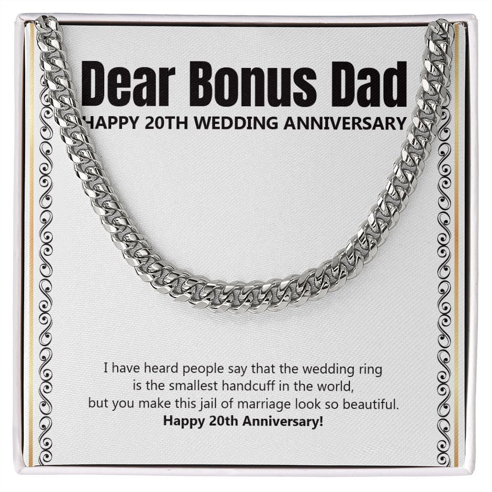 Smallest Handcuff In The World cuban link chain silver front