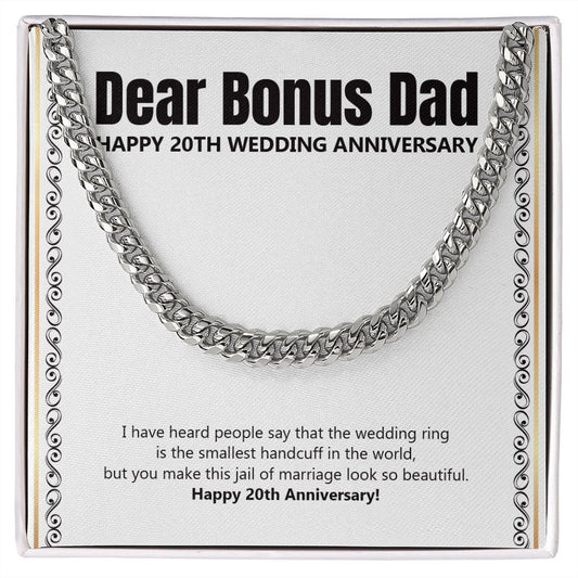 Smallest Handcuff In The World cuban link chain silver front