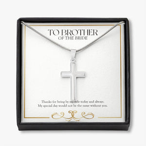 Without You stainless steel cross necklace front
