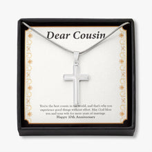 Load image into Gallery viewer, More Years Of Marriage stainless steel cross necklace front
