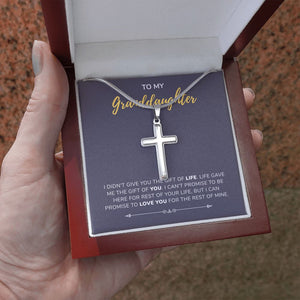Gift Of Life stainless steel cross luxury led box hand holding