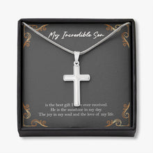 Load image into Gallery viewer, The Sunshine In My Day stainless steel cross necklace front
