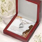 A Family Of Three forever love silver necklace premium led mahogany wood box
