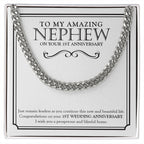 Just Remain Fearless cuban link chain silver front