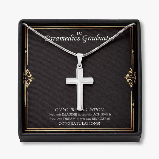 You Can Achieve It stainless steel cross necklace front