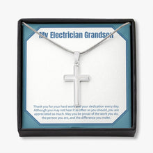 Load image into Gallery viewer, Be Proud Of Your Work stainless steel cross necklace front

