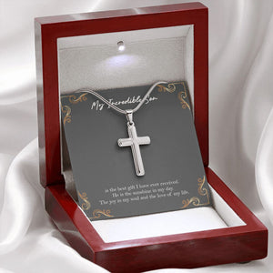 The Sunshine In My Day stainless steel cross premium led mahogany wood box