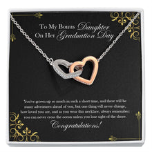 Load image into Gallery viewer, Lose Sight of the Shore interlocking heart necklace front
