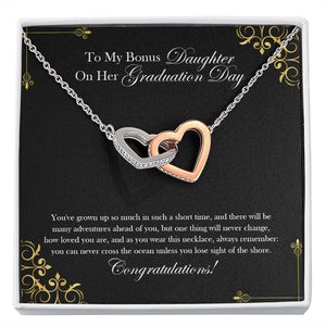 Lose Sight of the Shore interlocking heart necklace front