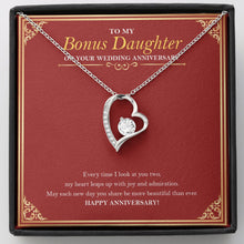 Load image into Gallery viewer, Heart Leaps Up forever love silver necklace front
