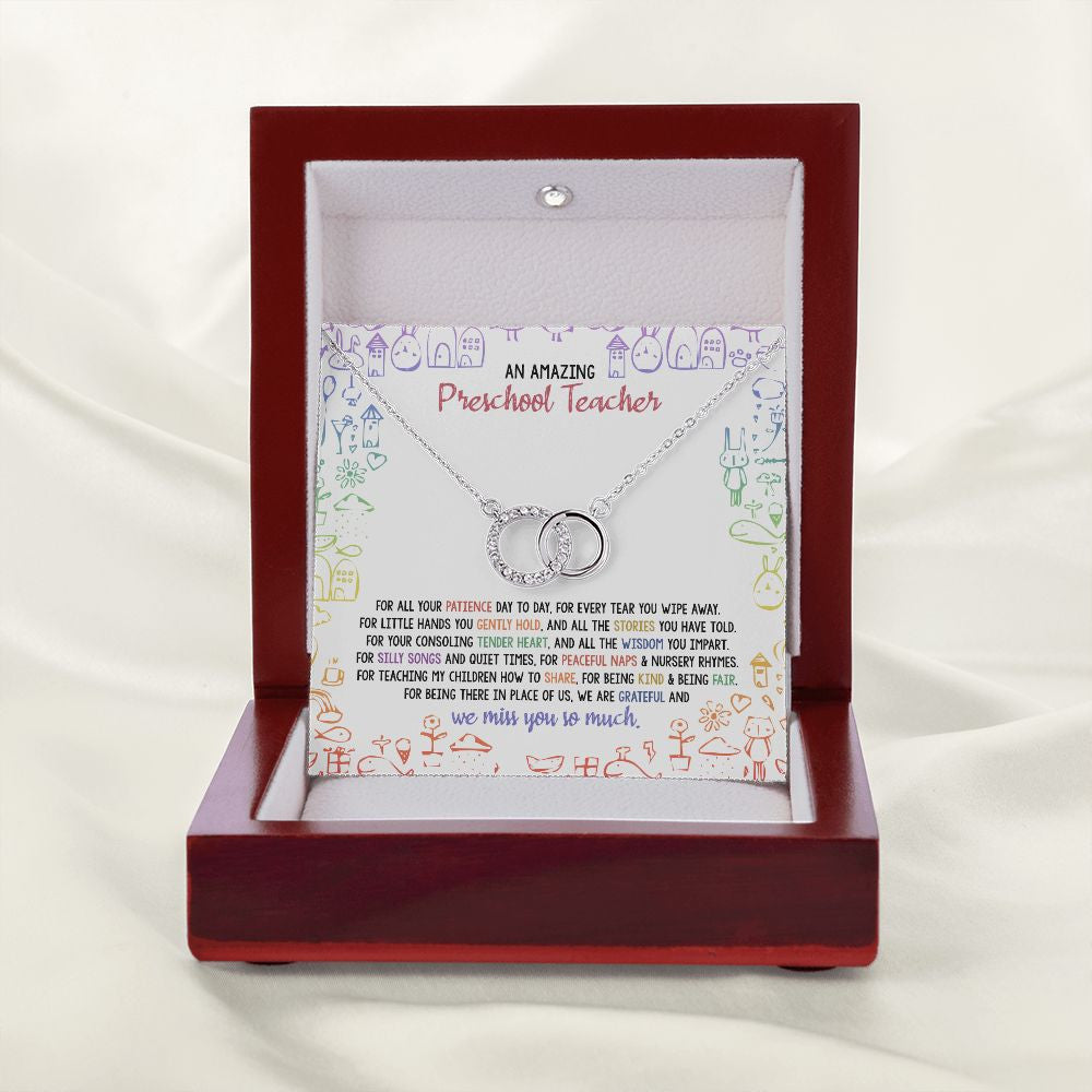 You Gently Hold double circle necklace premium led mahogany wood box
