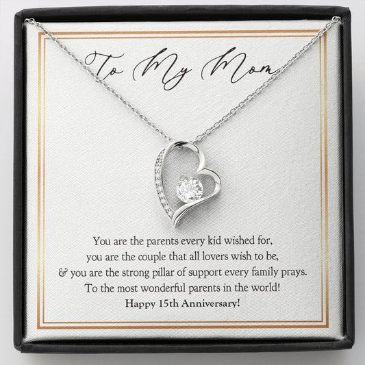 Strong Pillar Of Support forever love silver necklace front