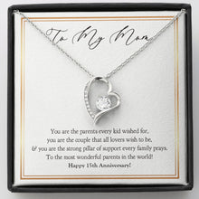 Load image into Gallery viewer, Strong Pillar Of Support forever love silver necklace front
