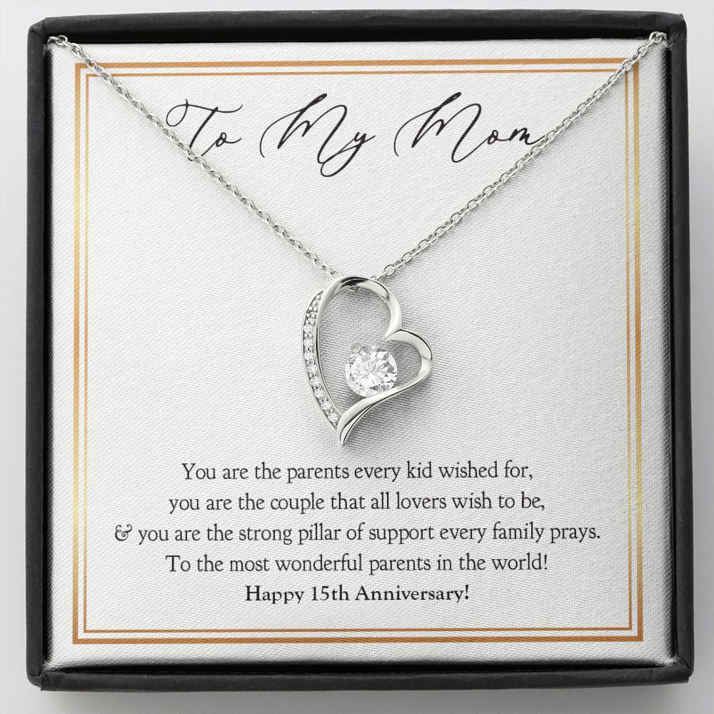 Strong Pillar Of Support forever love silver necklace front