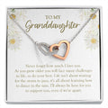 Learn To Dance In The Rain interlocking heart necklace front