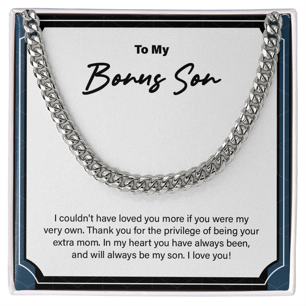 Privilege Of Being An Extra-Mom cuban link chain silver front