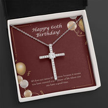 Load image into Gallery viewer, New Phase Of Life cz cross necklace close up
