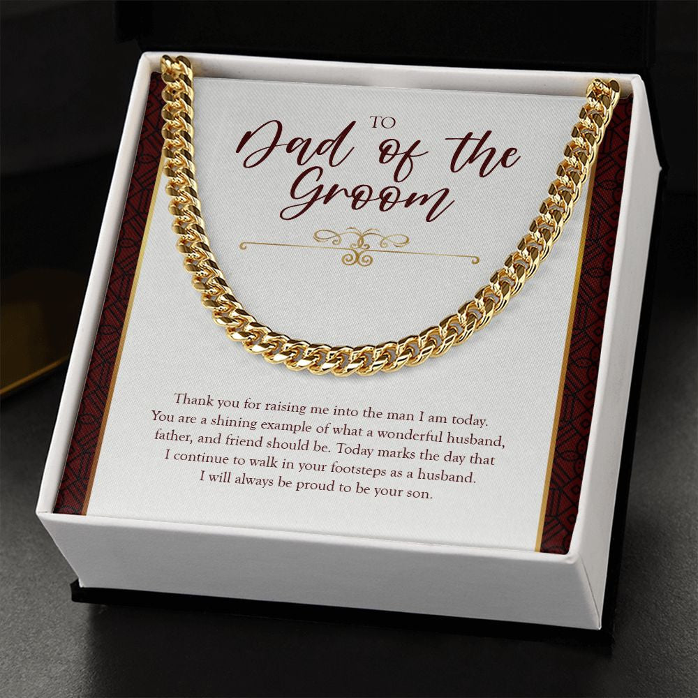 Shining Example cuban link chain gold standard box